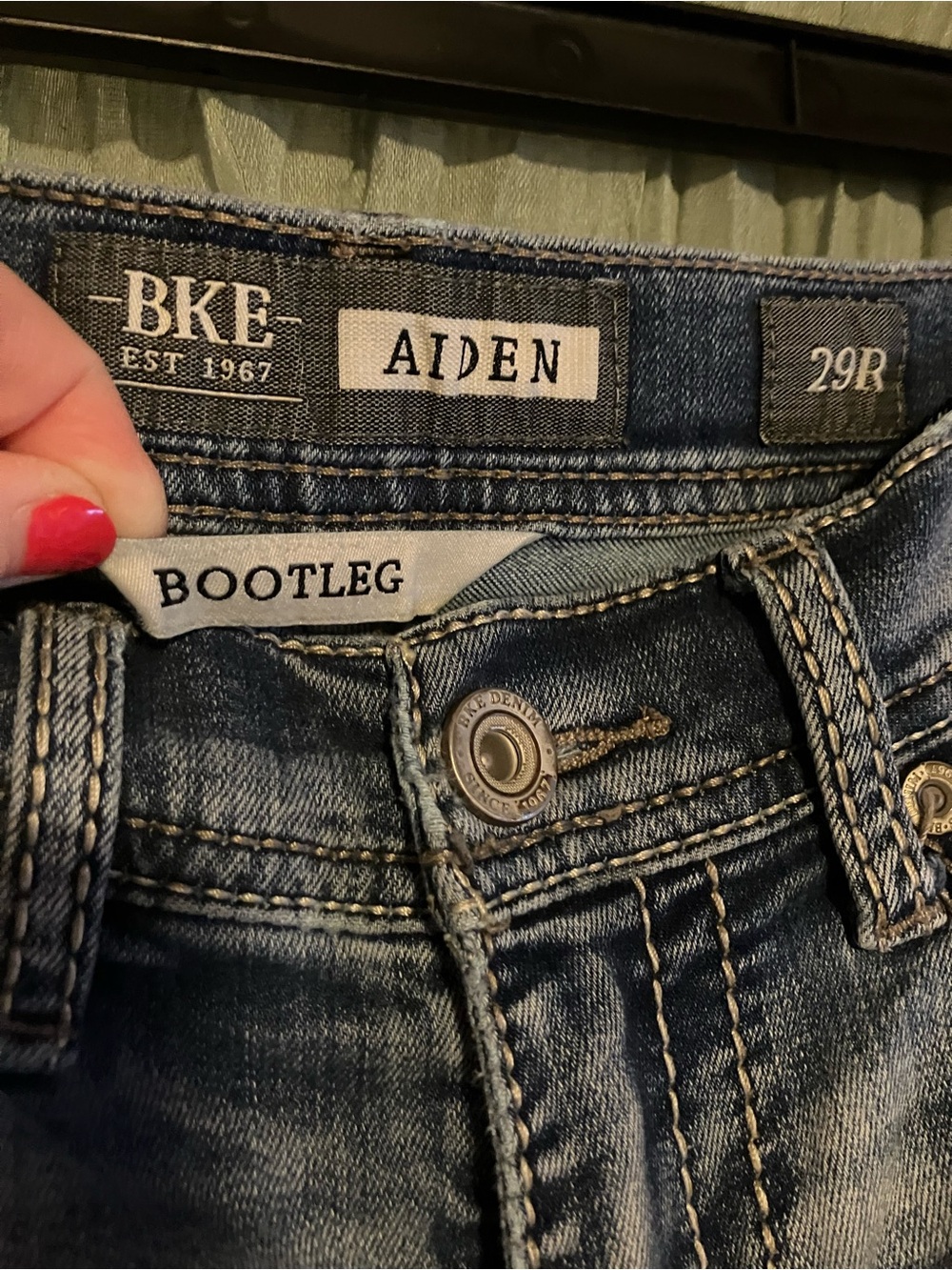 BKE Aiden Bootleg Jeans - Dark Blue with Faded Highlights